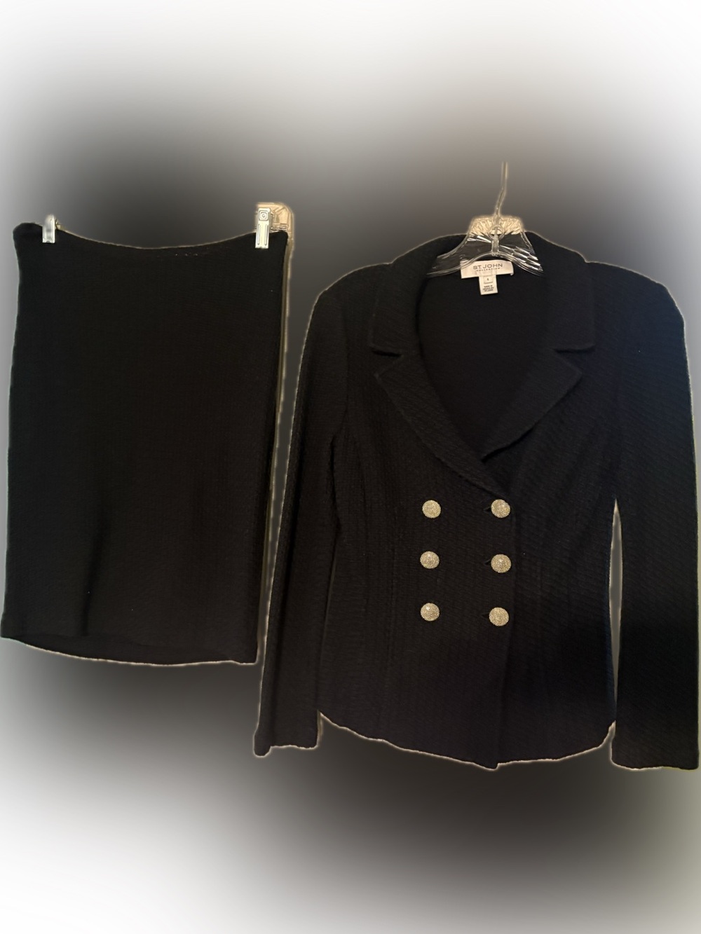 St. John Collections Black Skirt Set Made In Mexico St.John
